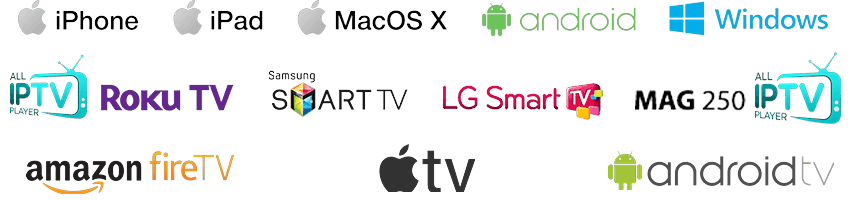 All IPTV player devices supported — Smart TV, Firestick, Android, iOS, MAG